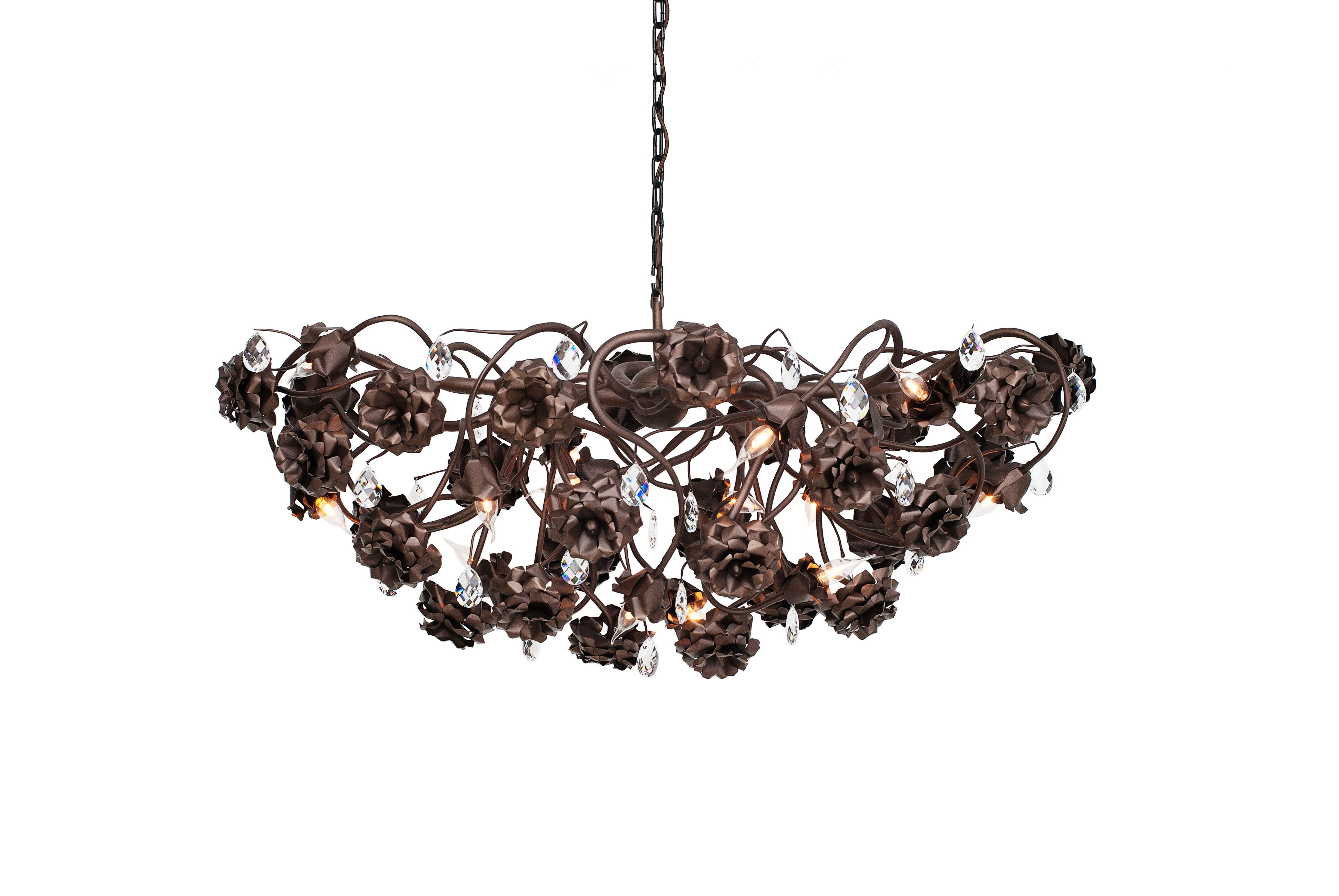 brandvanegmond_loveyouloveyounot_bronze_customised_chandelier oval_whitebackground